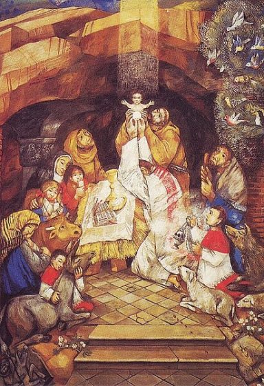 Franziskus feiert Weihnachten in Greccio